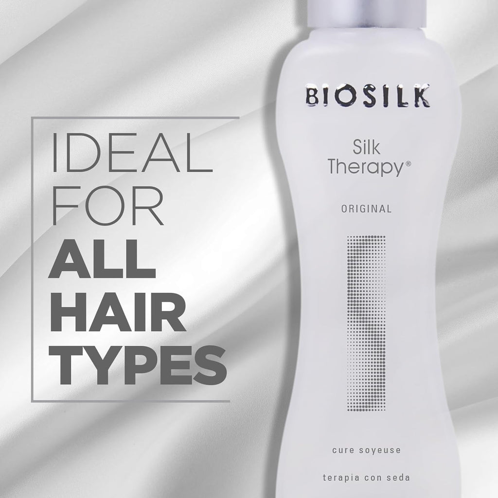 BioSilk Silk Therapy Original, Reconstructing Treatment For Adding Shine & Helping Prevent Split Ends, Sulfate, Paraben, & Cruelty-Free, 2.26 Oz