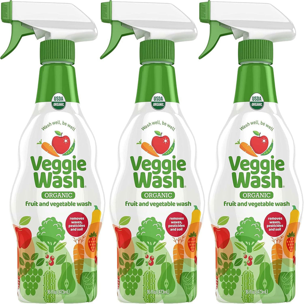 Veggie Wash Organic Fruit and Vegetable Wash, Certified Organic, Ideal for Cleaning Produce, 16 Fluid Ounce, Pack of 3 (Packaging May Vary)