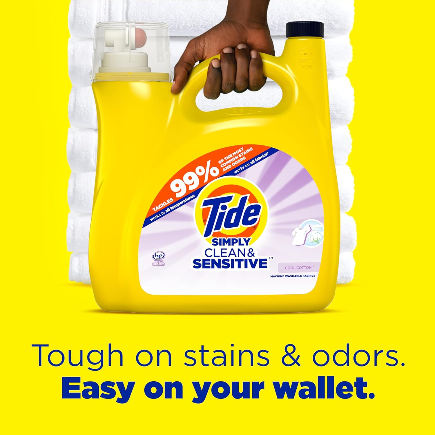 Tide Simply Clean & Sensitive Laundry Detergent, Cool Cotton Scent, 89 Loads, 117 Fl Oz, Tide Laundry Detergent, Laundry Soap
