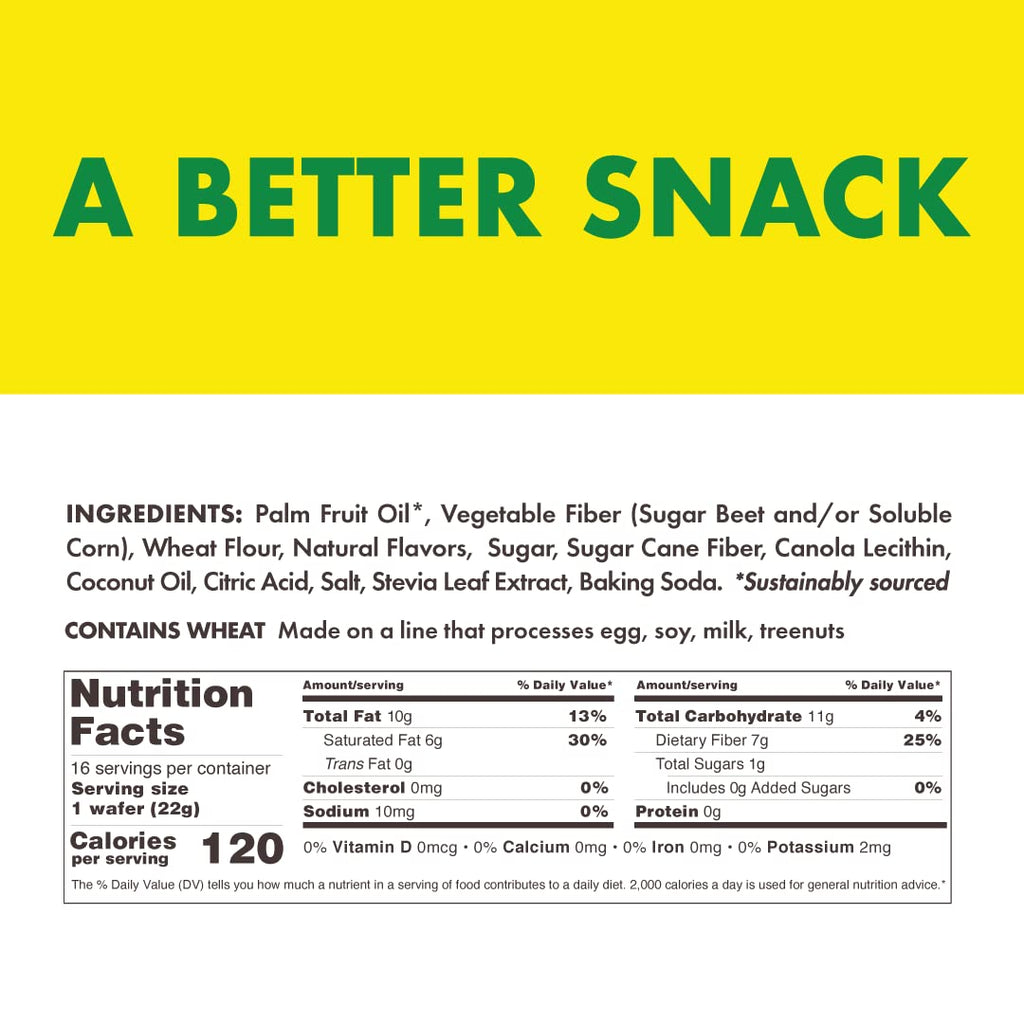 Rip Van Wafels Lemon Cookies, 16 Count, 1g Sugar, 4g Carbs, Vegan, Keto Friendly, Low Calorie, 0g Trans Fat, 120 Calories, 6g Fiber