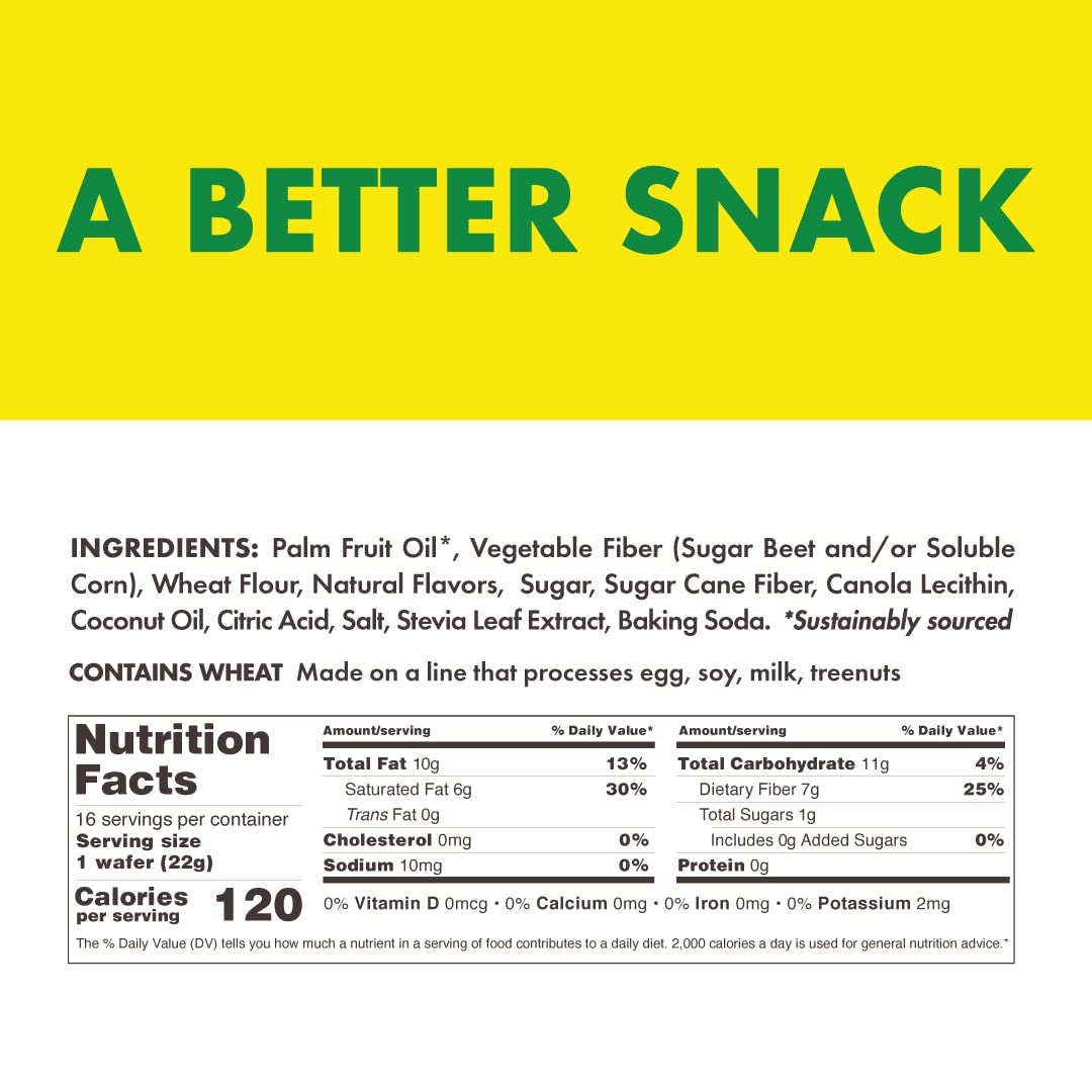 Rip Van Wafels Lemon Cookies, 16 Count, 1g Sugar, 4g Carbs, Vegan, Keto Friendly, Low Calorie, 0g Trans Fat, 120 Calories, 6g Fiber