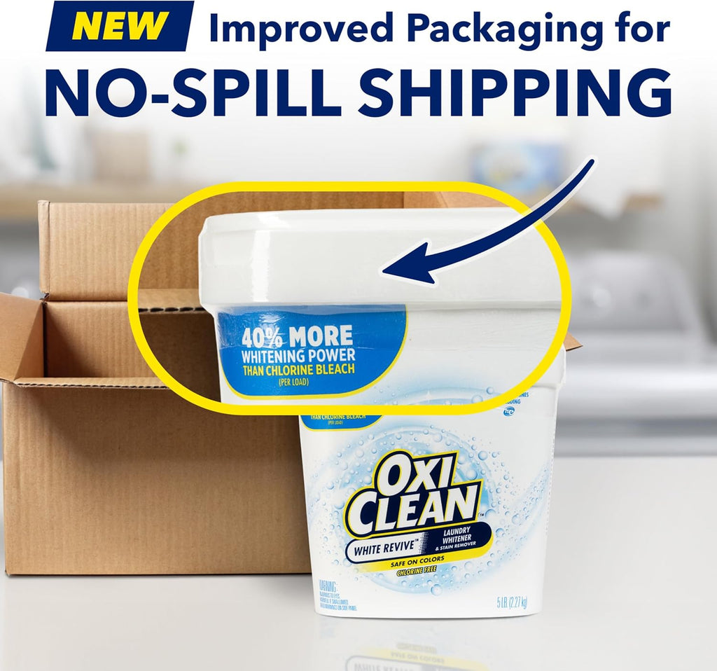 OxiClean White Revive Laundry Whitener and Stain Remover Powder, 5 lb