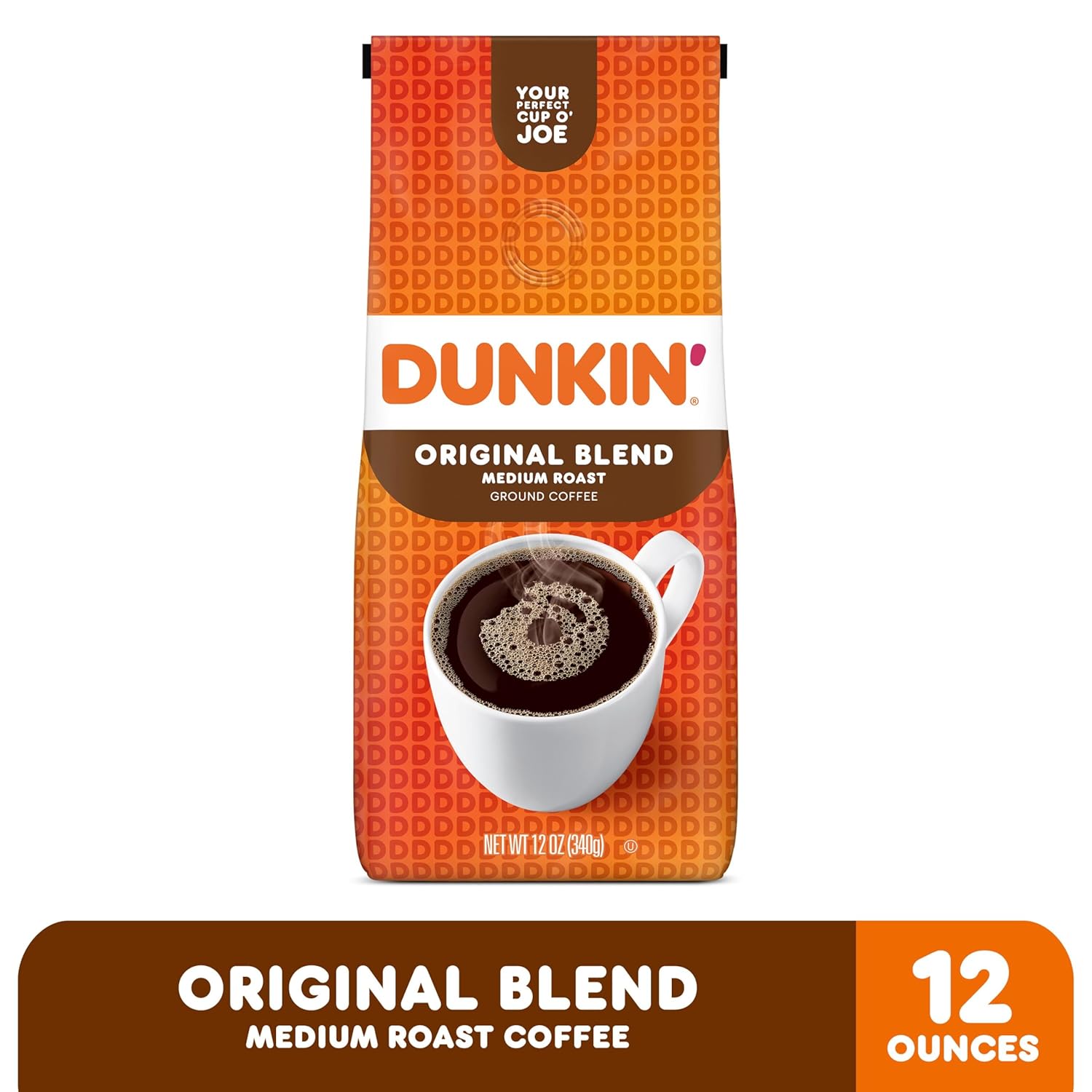 Dunkin' Original Blend Medium Roast Ground Coffee, 12 Ounces