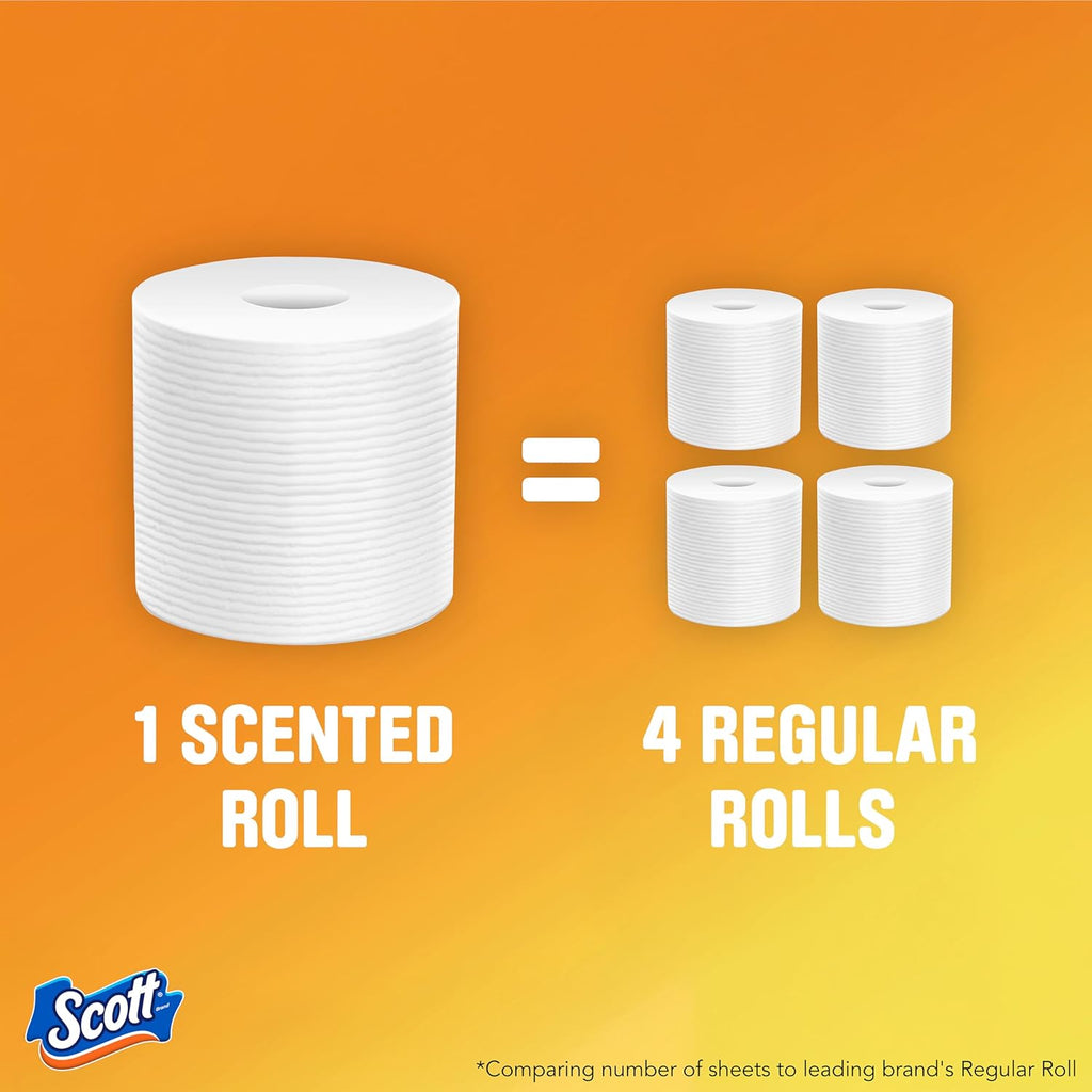 Scott ComfortPlus Toilet Paper with Soft Lavender Scented Tube, 12 Mega Rolls, 310 Sheets per Roll, Septic-Safe, 1-Ply Toilet Tissue