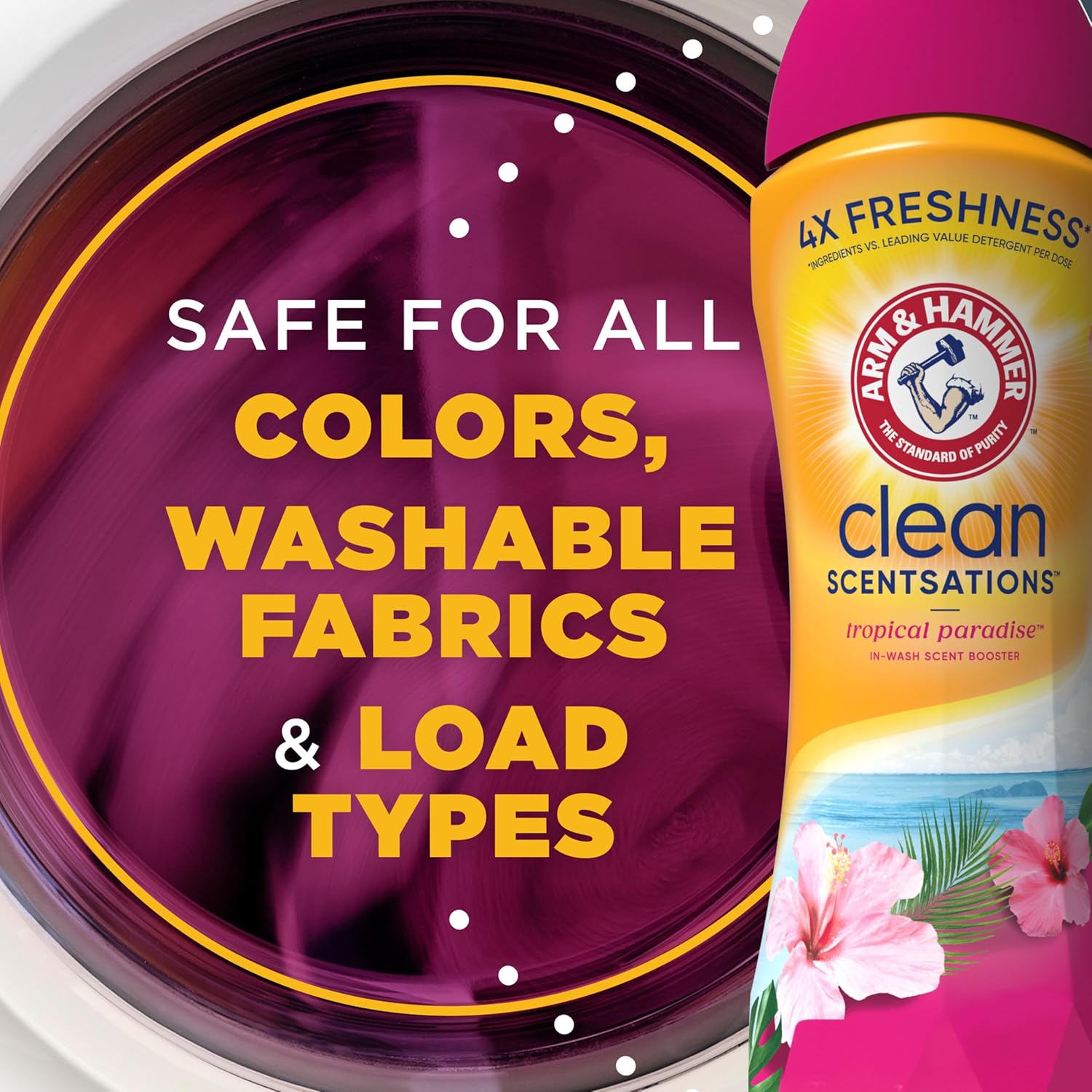 ARM & HAMMER Clean Scentsations In-Wash Scent Booster, Laundry Scent Booster Tropical Paradise scent, 45 Oz
