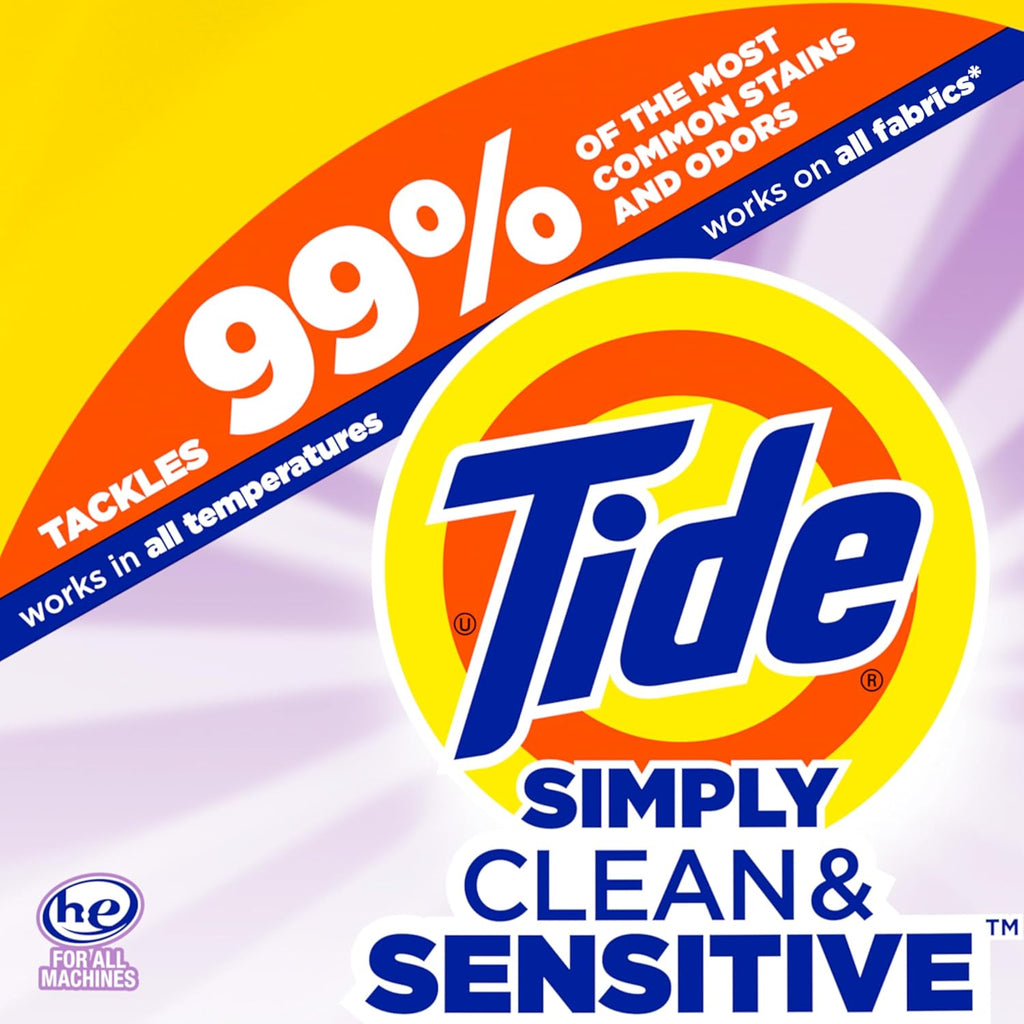 Tide Simply Clean & Sensitive Laundry Detergent, Cool Cotton Scent, 89 Loads, 117 Fl Oz, Tide Laundry Detergent, Laundry Soap