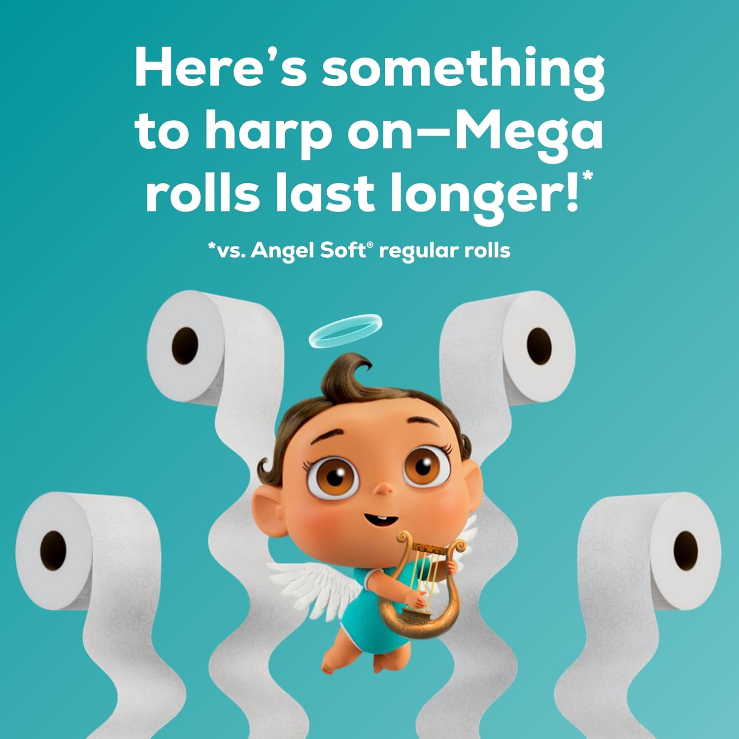 Angel Soft Toilet Paper, 4 Mega Rolls = 16 Regular Rolls, Soft and Strong Toilet Tissue