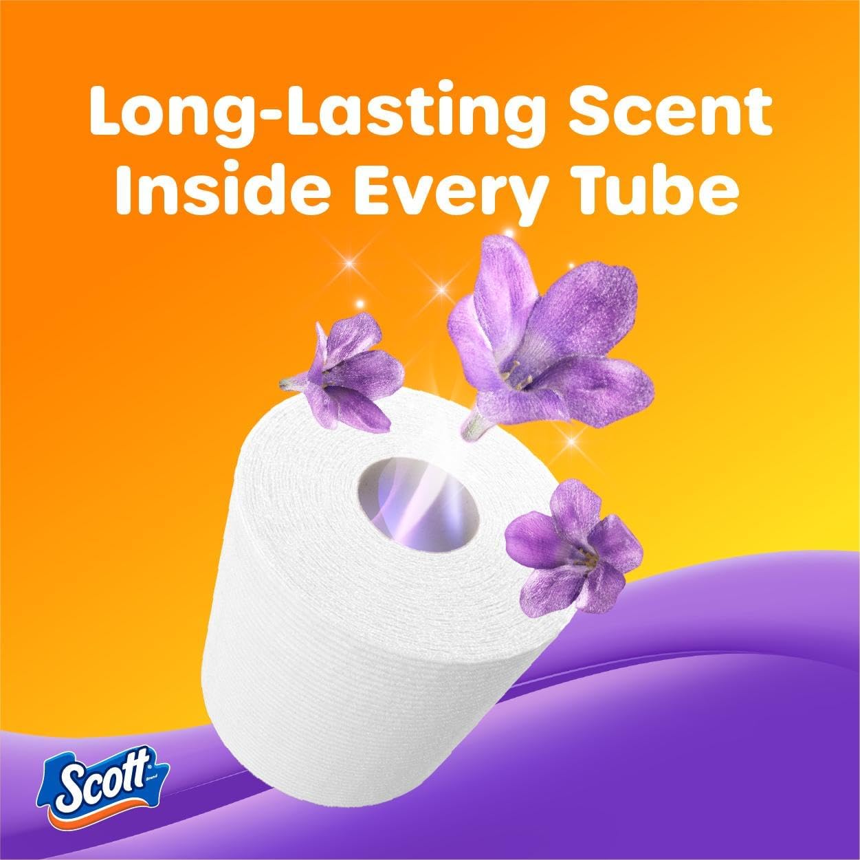Scott ComfortPlus Toilet Paper with Soft Lavender Scented Tube, 12 Mega Rolls, 310 Sheets per Roll, Septic-Safe, 1-Ply Toilet Tissue