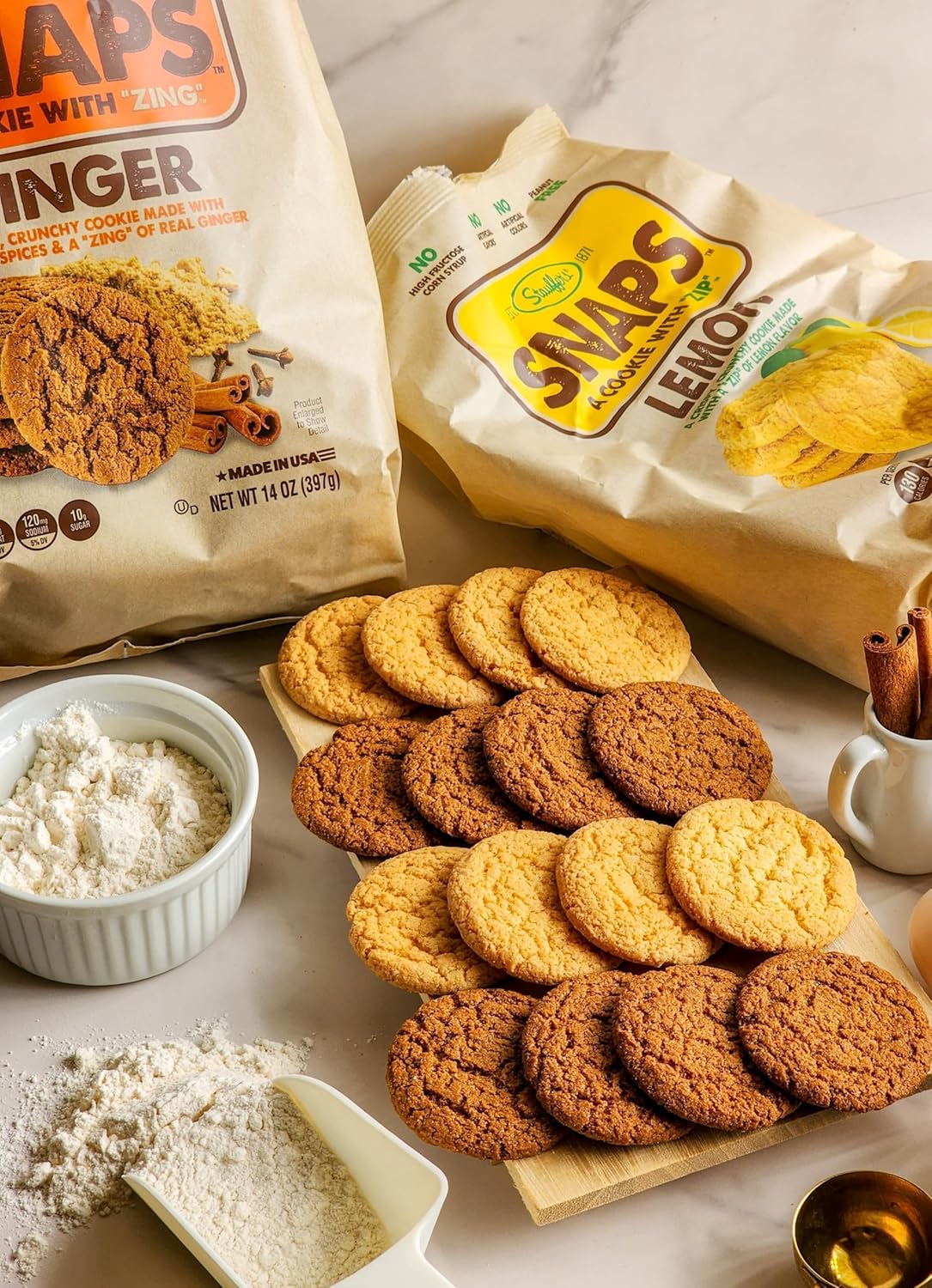 STAUFFERS Ginger SNAPS Cookies - 14oz Bag - Ginger Flavored Cookies with No High Fructose Corn Syrup, Artificial Flavors or Colors
