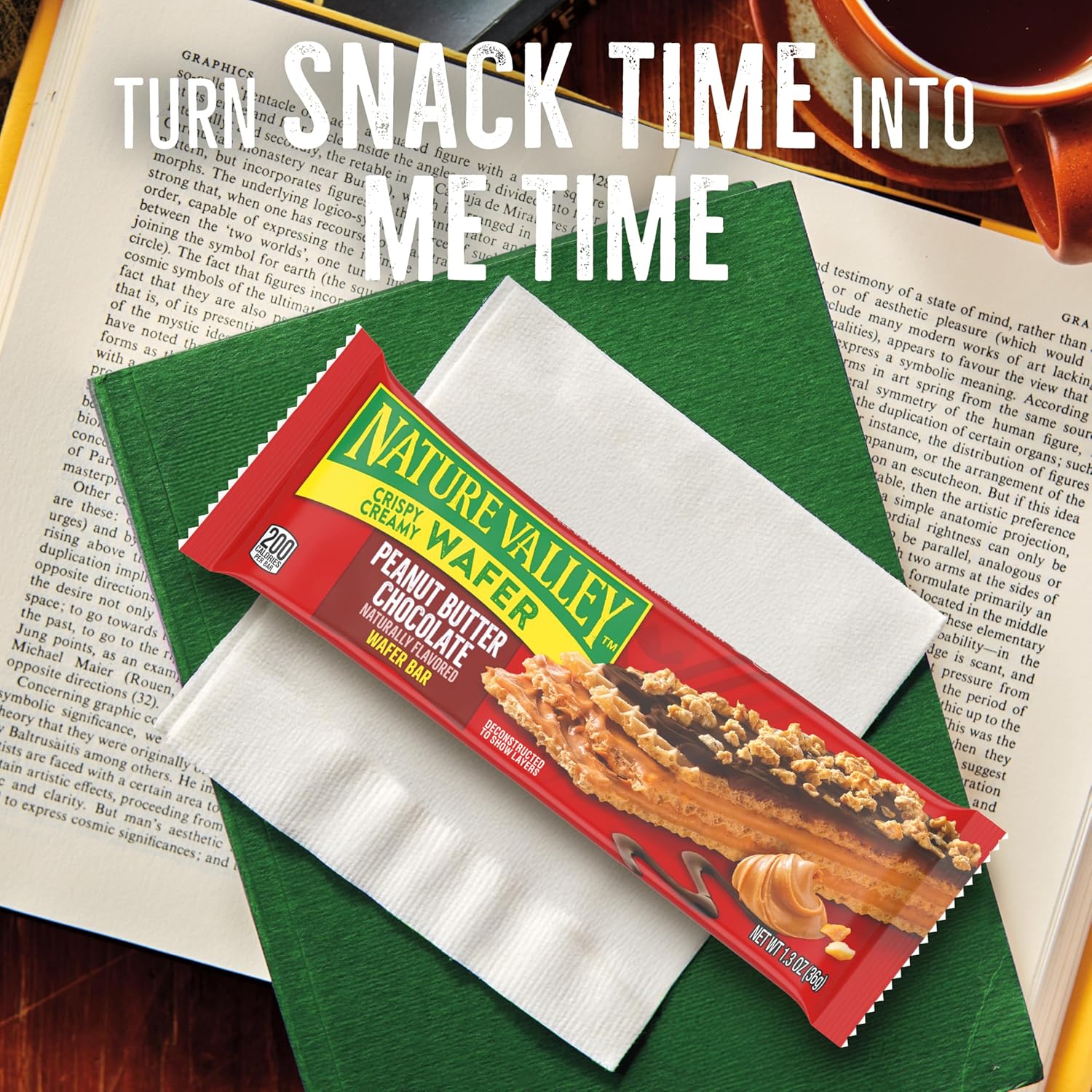 Nature Valley Wafer Bars, Peanut Butter Chocolate, 5 Bars per Box, 6.5 oz, Pack of 6, Crispy Wafer Texture, Peanut Butter Layers & Chocolate Coating, No Artificial Flavors, No High Fructose Corn Syrup