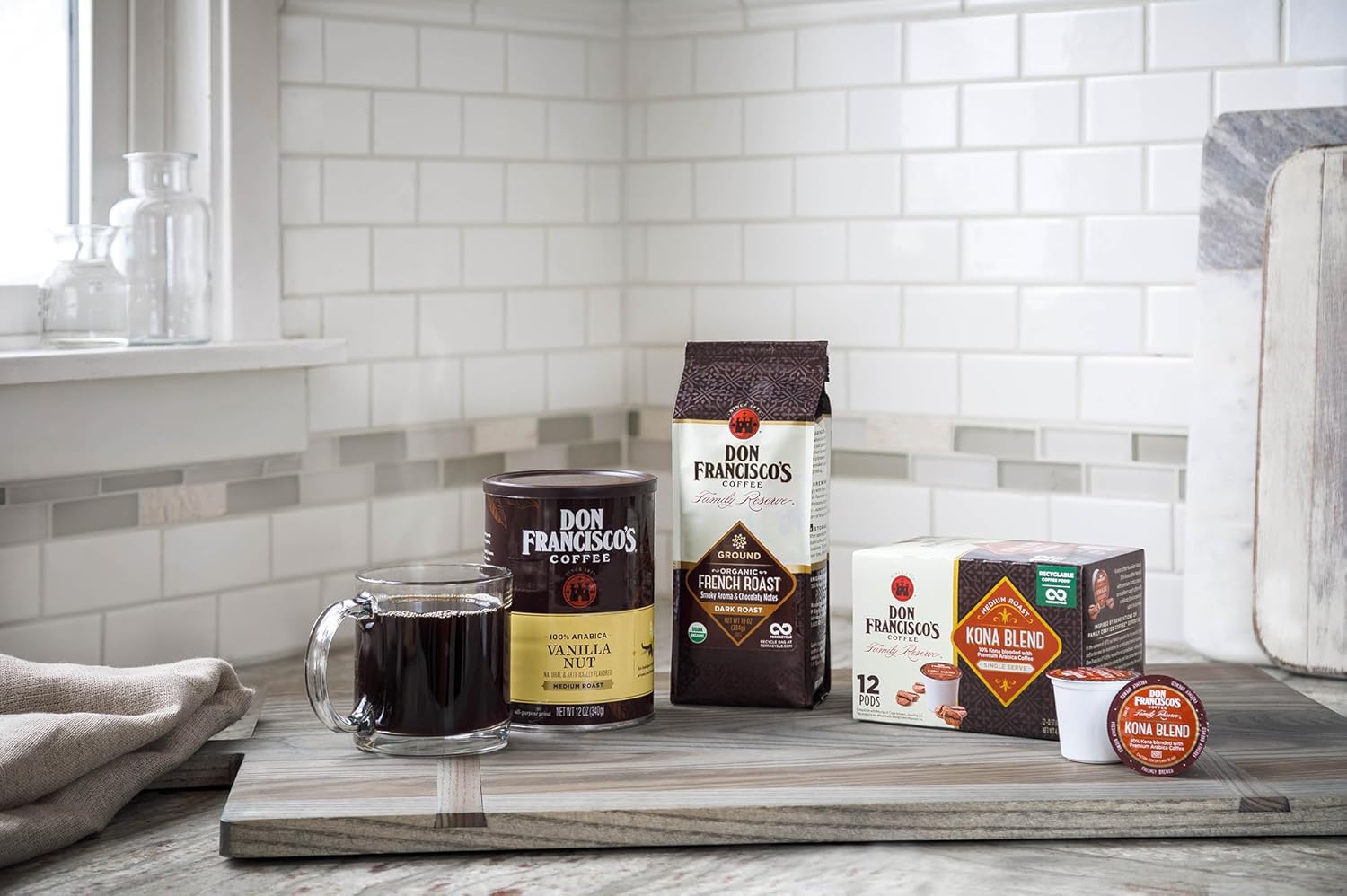 Don Francisco's Premium Vanilla Nut Ground Flavored Coffee: Rich, Aromatic 100% Arabica Beans - Family Crafted for a Delightful Morning Brew (12 oz Can)
