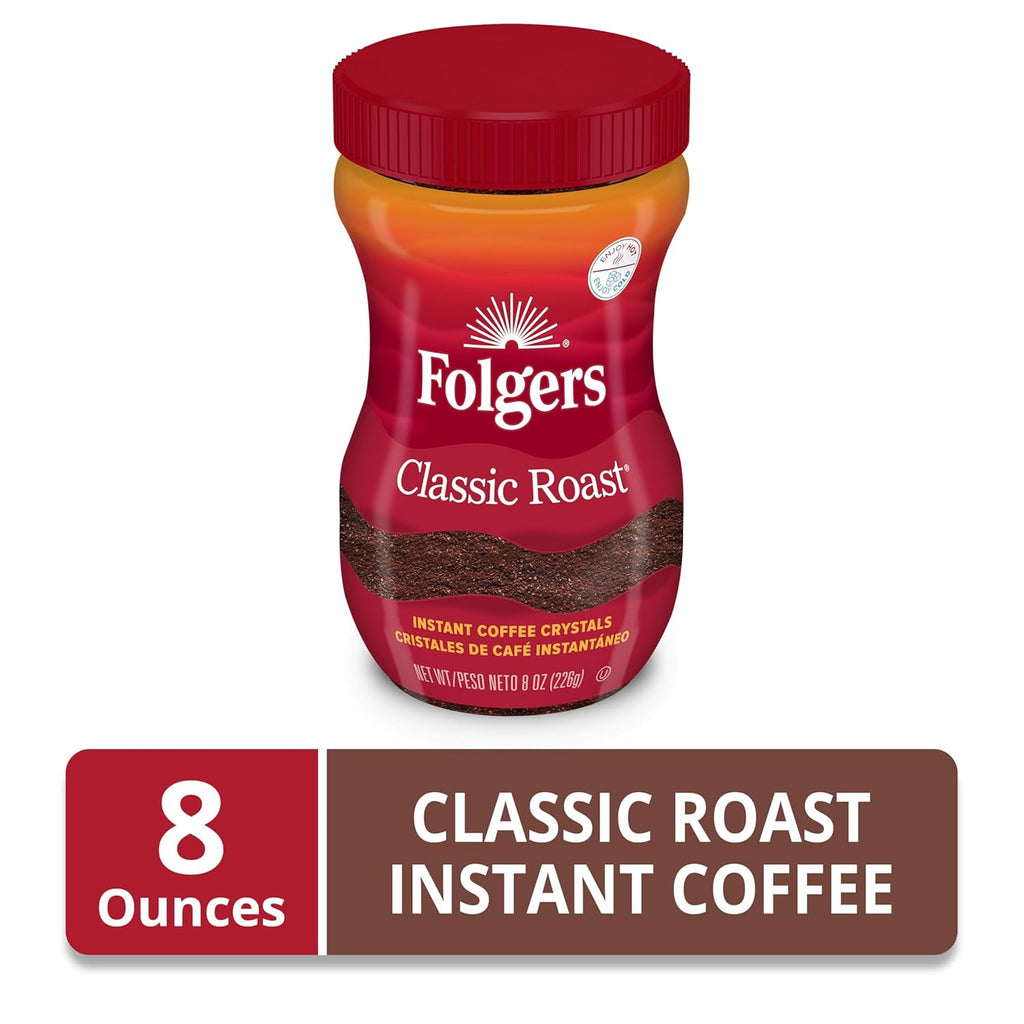 Folgers Classic Roast Instant Coffee, 8 Ounces